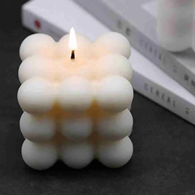 

1pc Cube Wax Fragrance Candle Bougie Rose Scented Candles Home Geometric Decoration Cube Wax Fragrance Candle Scented Candles