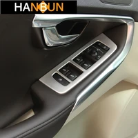 stainless steel car door armrest panel window glass lifting buttons frame cover trim stickers for volvo v40