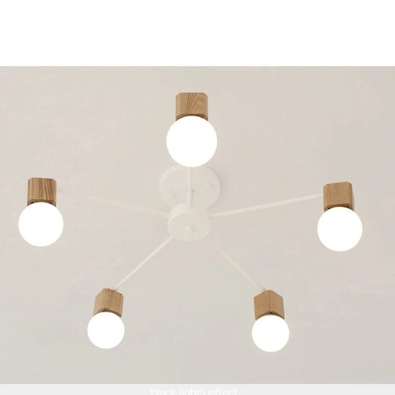 Деревянные светодиодсветодиодный потолочные светильники AC100V ~ 220V E27 современные