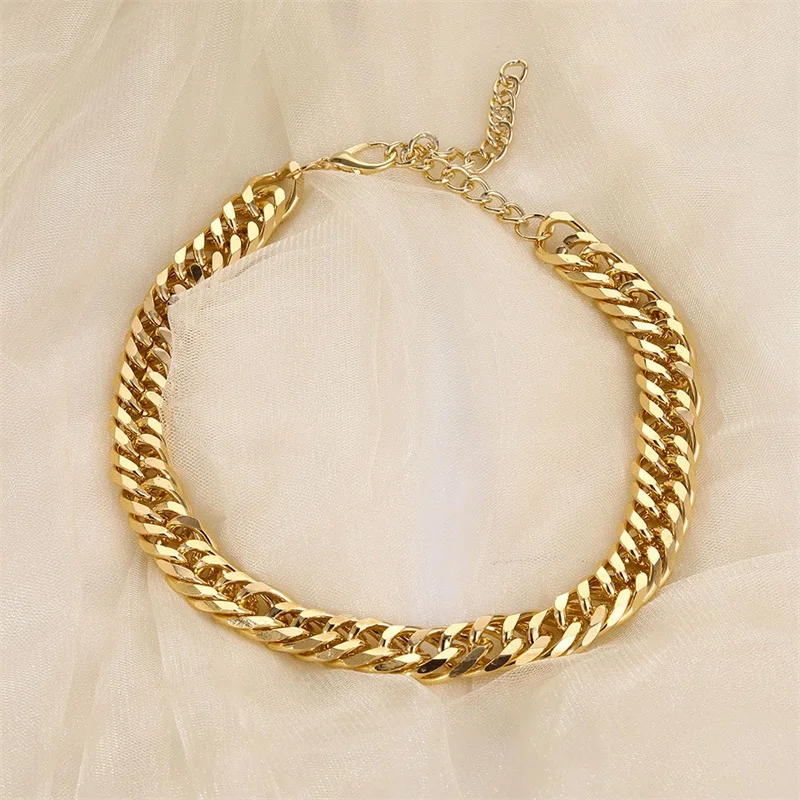 

EN Hip Hop Cuban Link Thick Chain Choker Necklace Punk Statement Gold Minimalist Chunky Necklaces For Women Men Jewelry Gifts