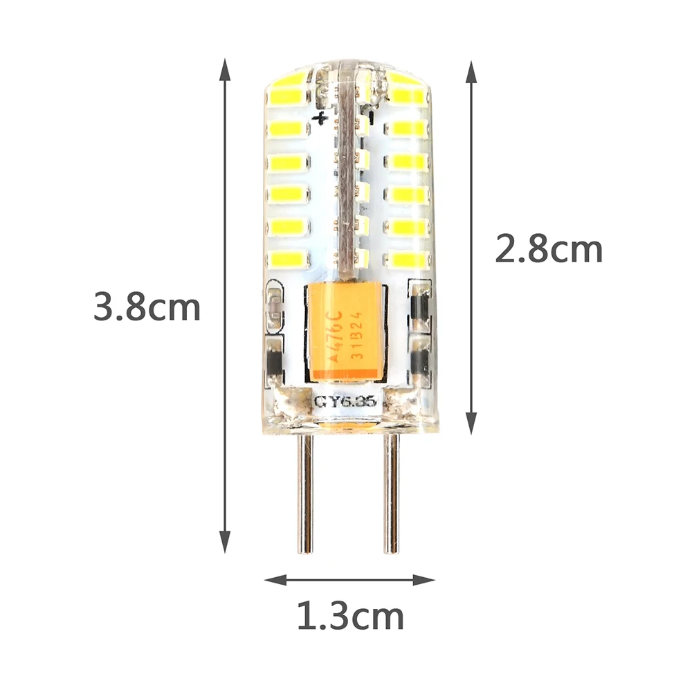 Профессиональная GY6.35 светоизлучающая Диодная лампочка AC/DC12V 2W 350lm 48-3014SMD галогенная лампочка-кукуруза Хрустальная люстра