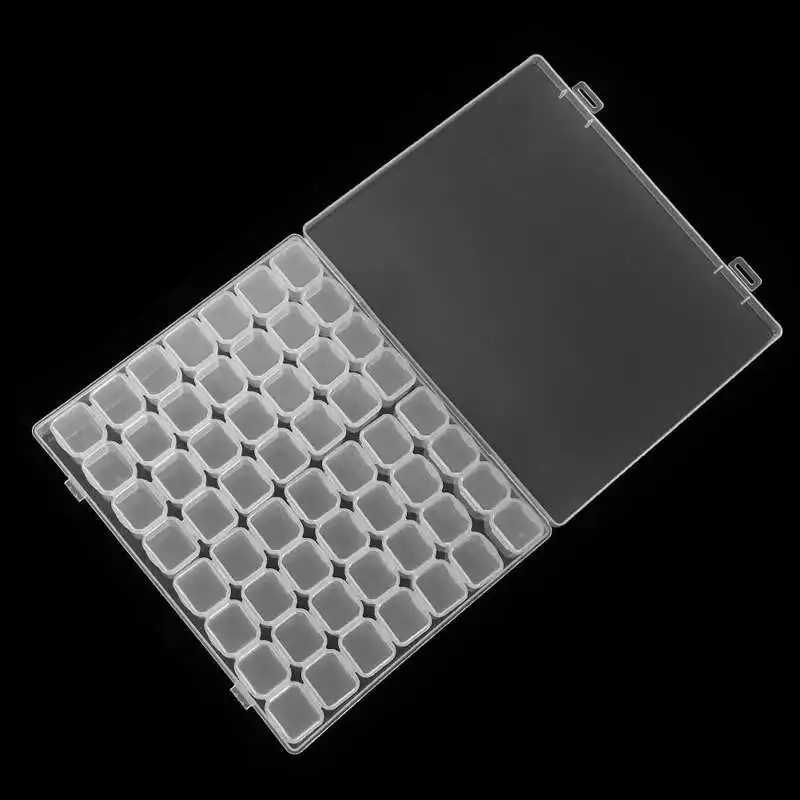 

Manicure Machine 56 Slots Plastic Nail Art Accessory Decorations Jewelry Rhinestone Storage Organizer Box Nails Accessoires