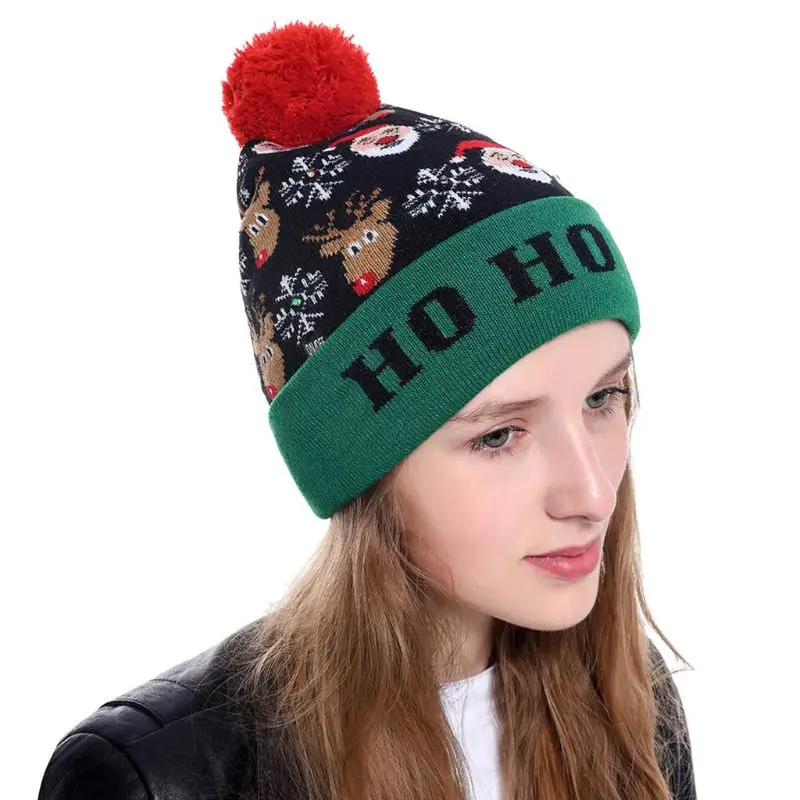 Новинка для женщин и девочек вязаная кепка со светодиодной подсветкой