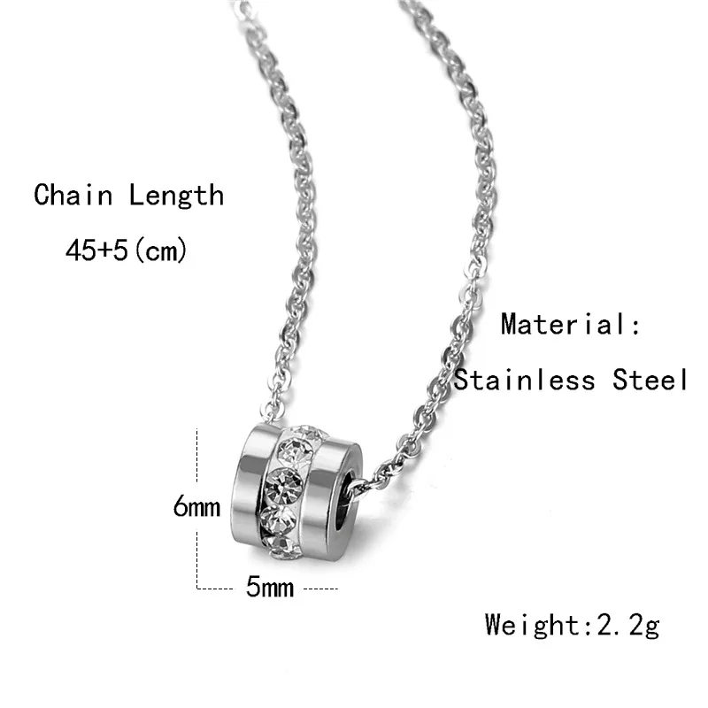 Ожерелье из нержавеющей стали с монограммой кулон в виде цилиндра цепочкой