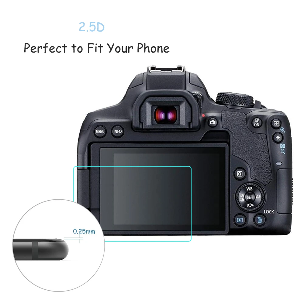 2 шт. 2.5D 9H прозрачное закаленное стекло Защита для экрана камеры Canon EOS 850D LCD от