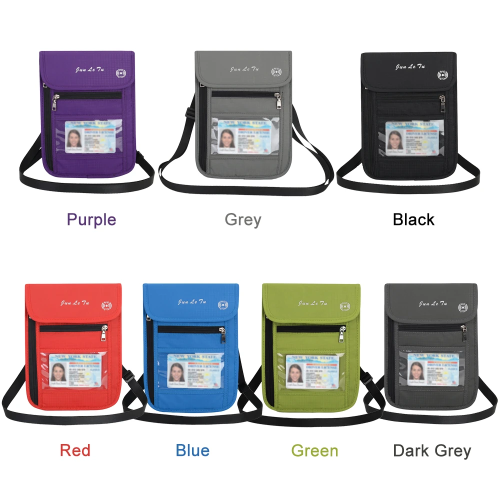 Шейная сумка дорожный кошелек для шеи с RFID-блокировкой держатель паспорта