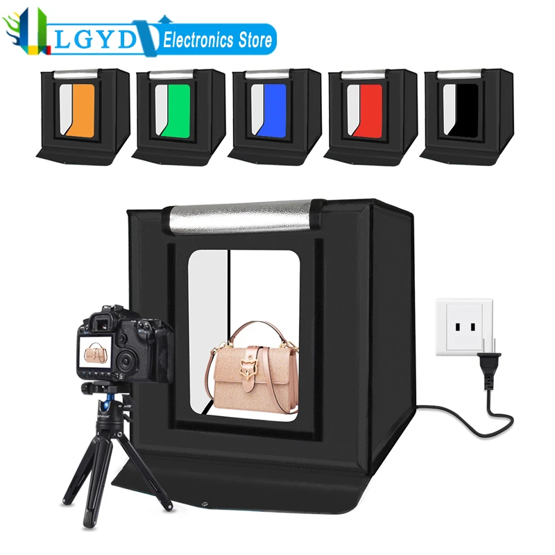 

PULUZ 40cm Dimmable Photo Lighting Studio Box with 6 Colors Backdrop Studio Shooting Tent Box Kit Camera Photography Accessories