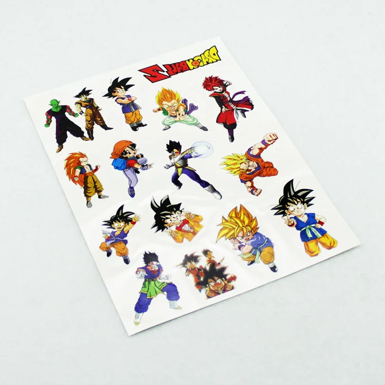 Водонепроницаемый временная татуировка стикер мультфильм Dragon Ball Аниме тату стикер s флэш-тату поддельные татуировки для детей мужчин женщин девушек