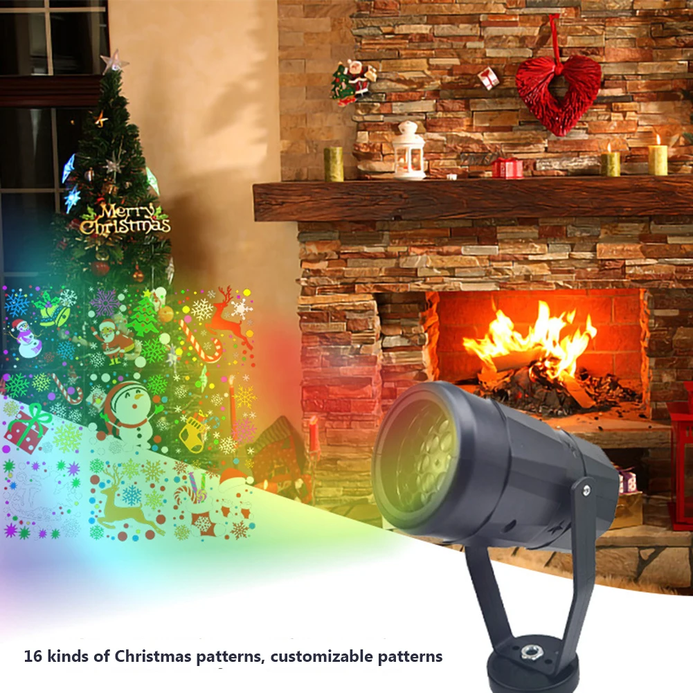 

2022 Новый рождественский голографический проектор, 16 картин вечерние, Рождество, Санта-Клаус, проекционная лампа, проектор для окон, кино, Пр...