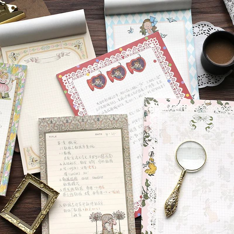 30 шт./компл. винтажный блокнот ретро узор решетка граница дневник журнал