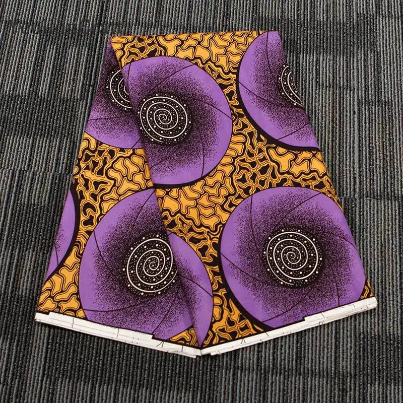 Chzimade 1 ярд африканская ткань с фиолетовым цветочным принтом из Анкары хлопковая
