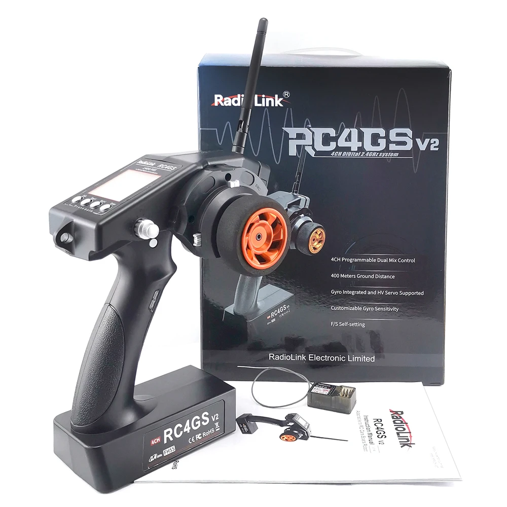 Автомобильный контроллер RadioLink RC4GS V2/ RC6GS V2 2 4G 4CH передатчик + R6FG/R7FG HV