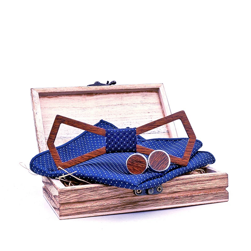 

3D деревянные Бабочка карманные платок запонки для мужчин костюмы Свадебные полые резные деревянные галстуки-бабочки манжеты-бабочки