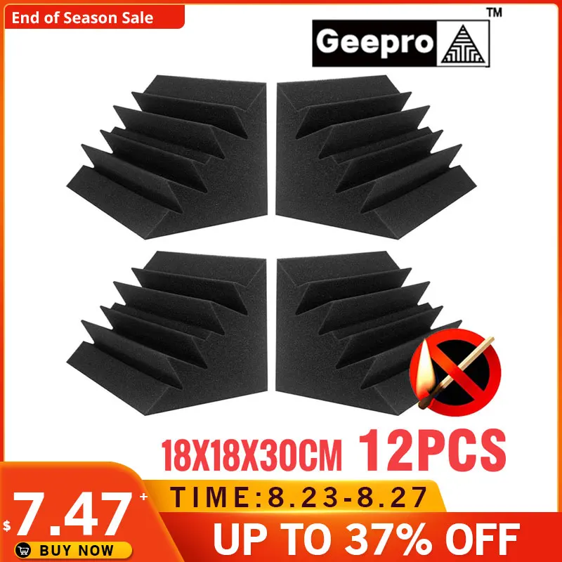 Акустическая пена Geepro 18x18x30 см звукоизоляция высокая плотность огнестойкая