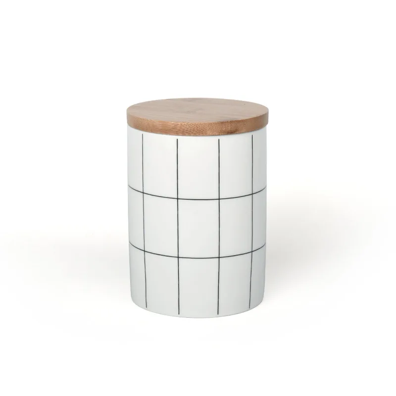 

Nordic Style Ceramic Sealed Storage Jars Bottle with Lid Round Heat Resistant Kitchen Food Container Home Decoration