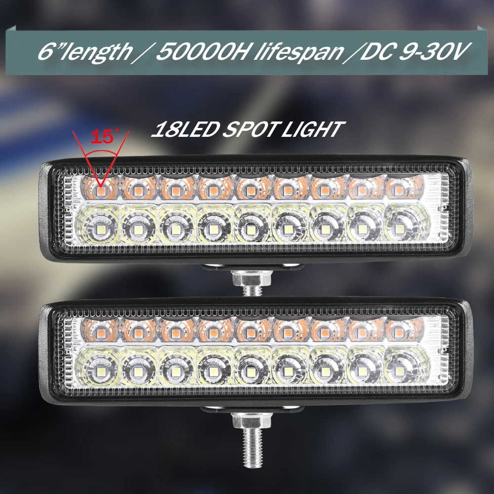 Led-светильник-Бар 18 Вт 48 Вт 42 Вт 54 Вт Светодиодный светильник для 4x4 внедорожника 12В 24В светодиодный рабочий светильник для туман светильник Реверсивный светильник светодиодный Подсветка