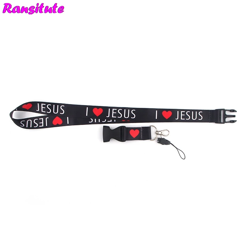 Ransitute I love Jesus ремешок для мобильного телефона шейный ключ ID карта телефона/Сделай
