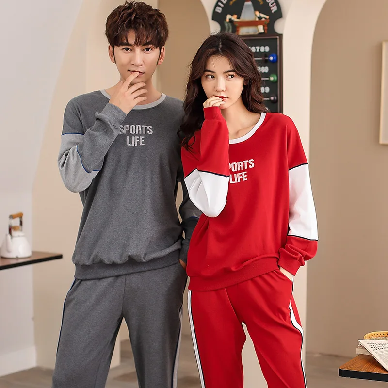 Домашний костюм для женщин и мужчин комплект нижнего белья пижама с длинными