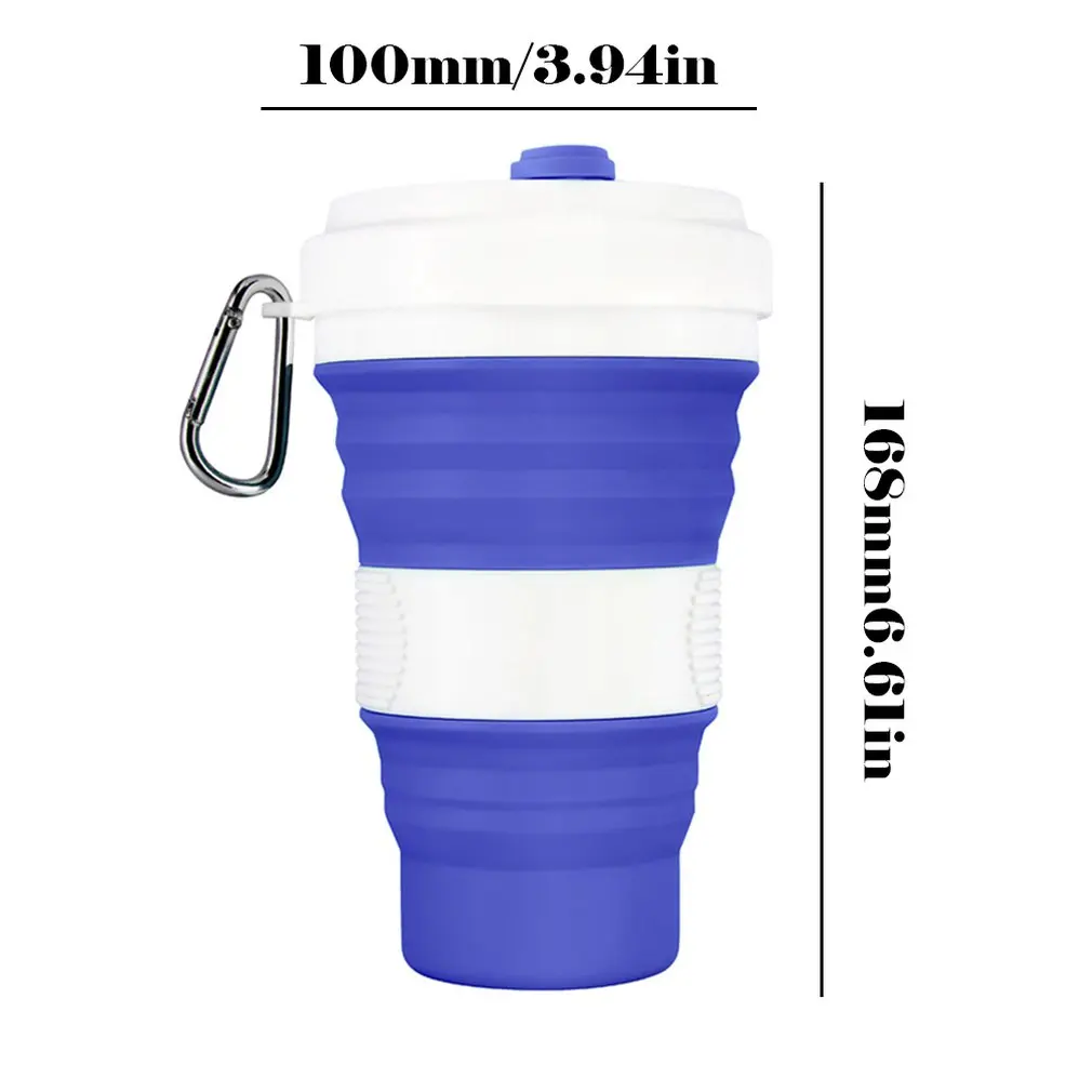 

550Ml Large Capacity Cold Kettle Silicone Folding Cup Outdoor Portable Telescopic Folding Silicone Cup