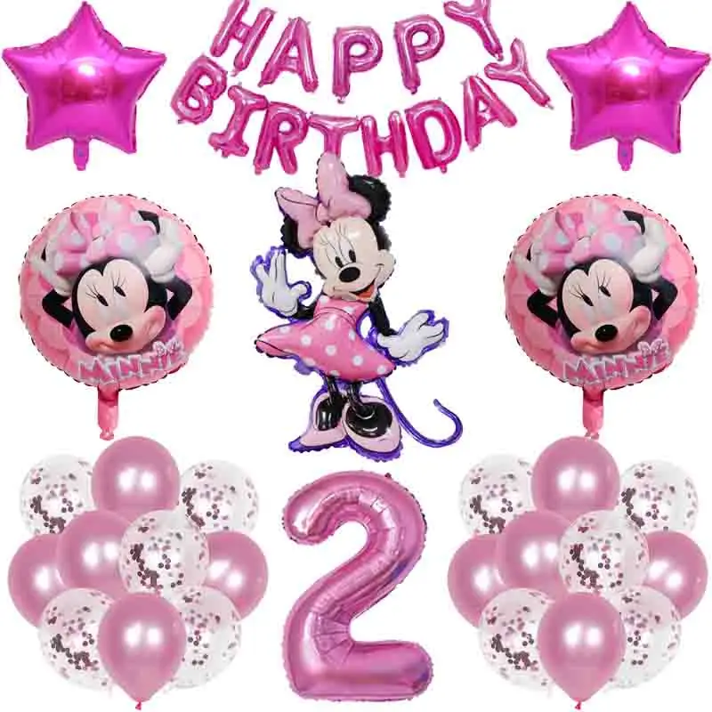 1Set Disney Minnie Foil Balloons 32inch Number Mickey Mouse Birthday Party Decorations Baby Shower Supplies Kids Toys Globs | Дом и сад