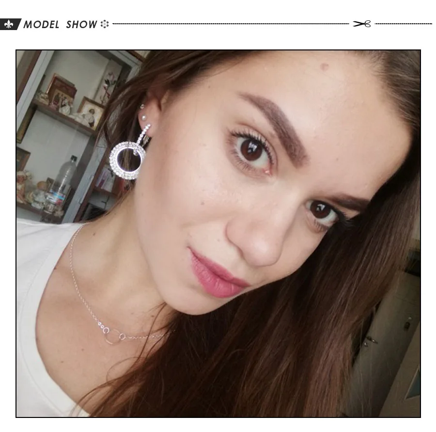 Модные женские серьги-гвоздики, инкрустированные кристаллами, геометрические круглые серьги в европейском и американском стиле, простые женские серьги, ювелирное изделие
