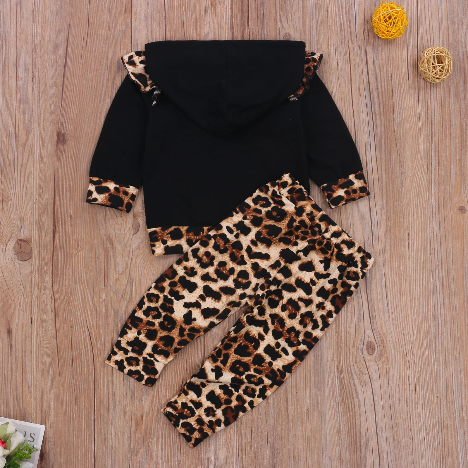 

Pudcoco 2020 Autumn 0-24M Toddler Baby Girl 2Pcs Set MAMA'S MINI Letter Print Ruffled Long Sleeve Hoodie+Leopard Print Pants