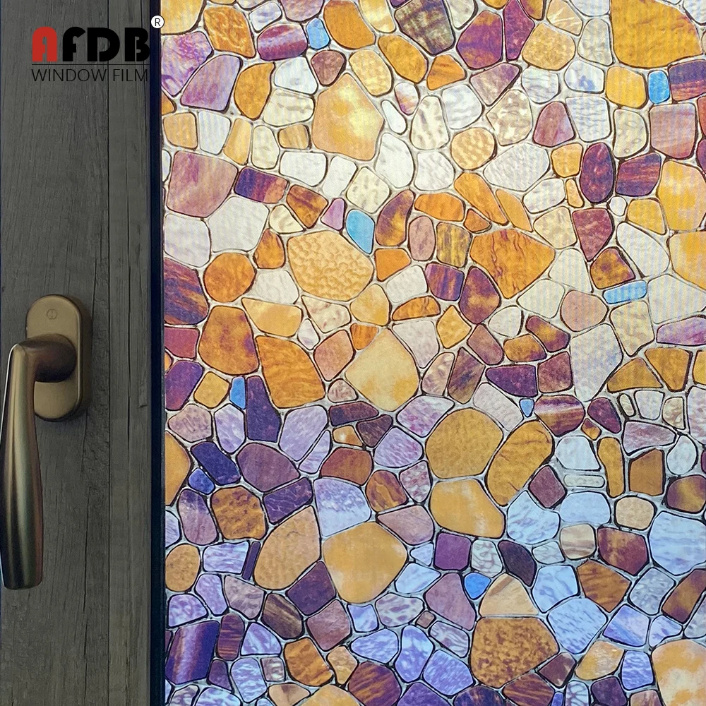 

AFDB Matte Window Film Privacy Protective Glass Vinyl Film Cobblestone Stained Decorative Window Sticker for Home Heat Insution