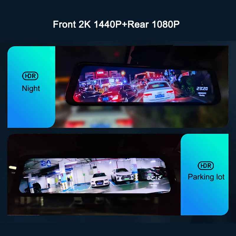 OBDPEAK H5 12 дюймов сенсорный экран Видеорегистраторы для автомобилей 2K потоковый