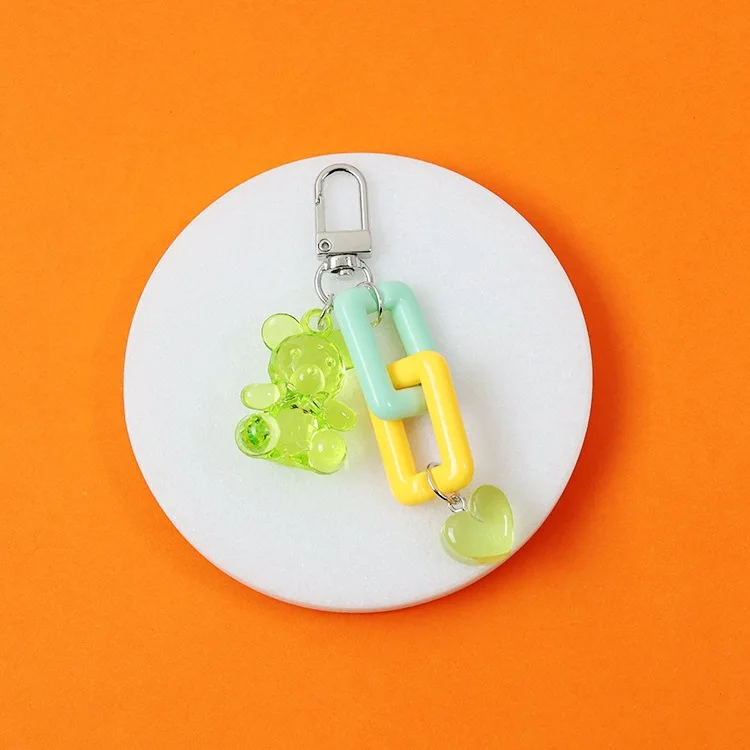 

Cartoon Bear Keychain Cute Animal Creative Personality Plastic Keyring Couples Children Favorite Gift Backpack Car Key Pendant