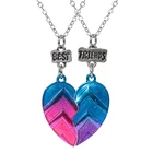 2 шт ожерелье BFF женские кулон сердце письмо лучшего друга ожерелье цепочка для пар Ожерелье Дружбы унисекс ювелирные изделия