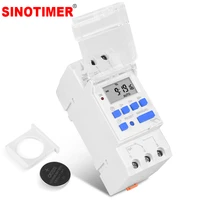 sinotimer brand electronic weekly 7 days programmable digital time switch relay timer control ac 220v 230v 16a din rail mount