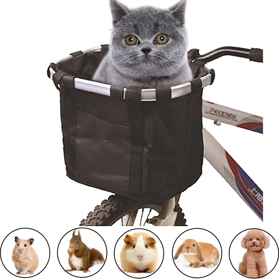 

Pets Cat Seat Dog Bicycle Basket Waterproof Pets Seat Bicycle Basket Front Removable BIke Basket Carrier Bag Cycling Supplies