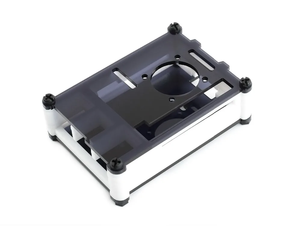 Waveshare черный/белый акриловый чехол для Raspberry Pi 4 Модель B, с охлаждающим вентилятором, пылестойкость, хорошее распределение тепла