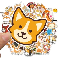 a 50pcs corgi pembroke cartoon stickers cute animals dog for moto car suitcase cool laptop stickers skateboard sticker