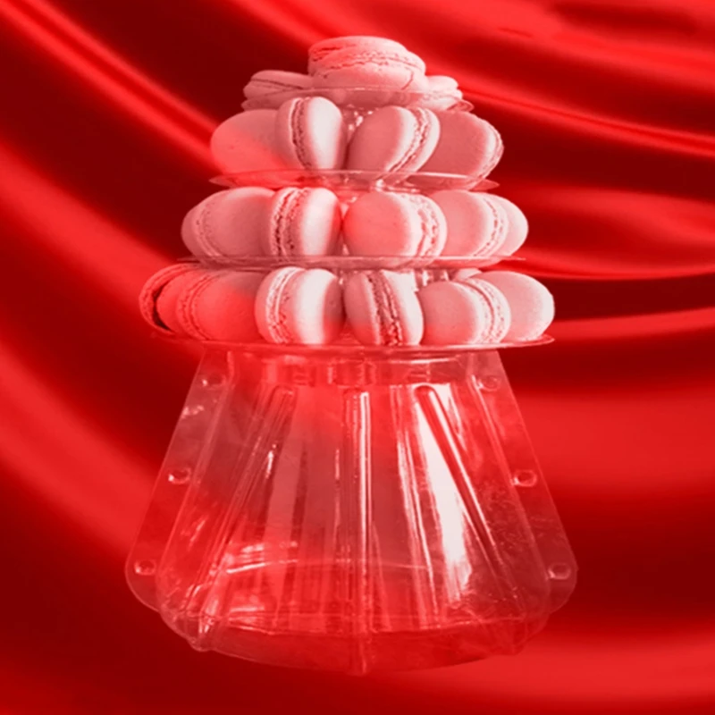 4 яруса круглый Macaron торт дисплей полки Свадебные украшения Свадебная вечеринка