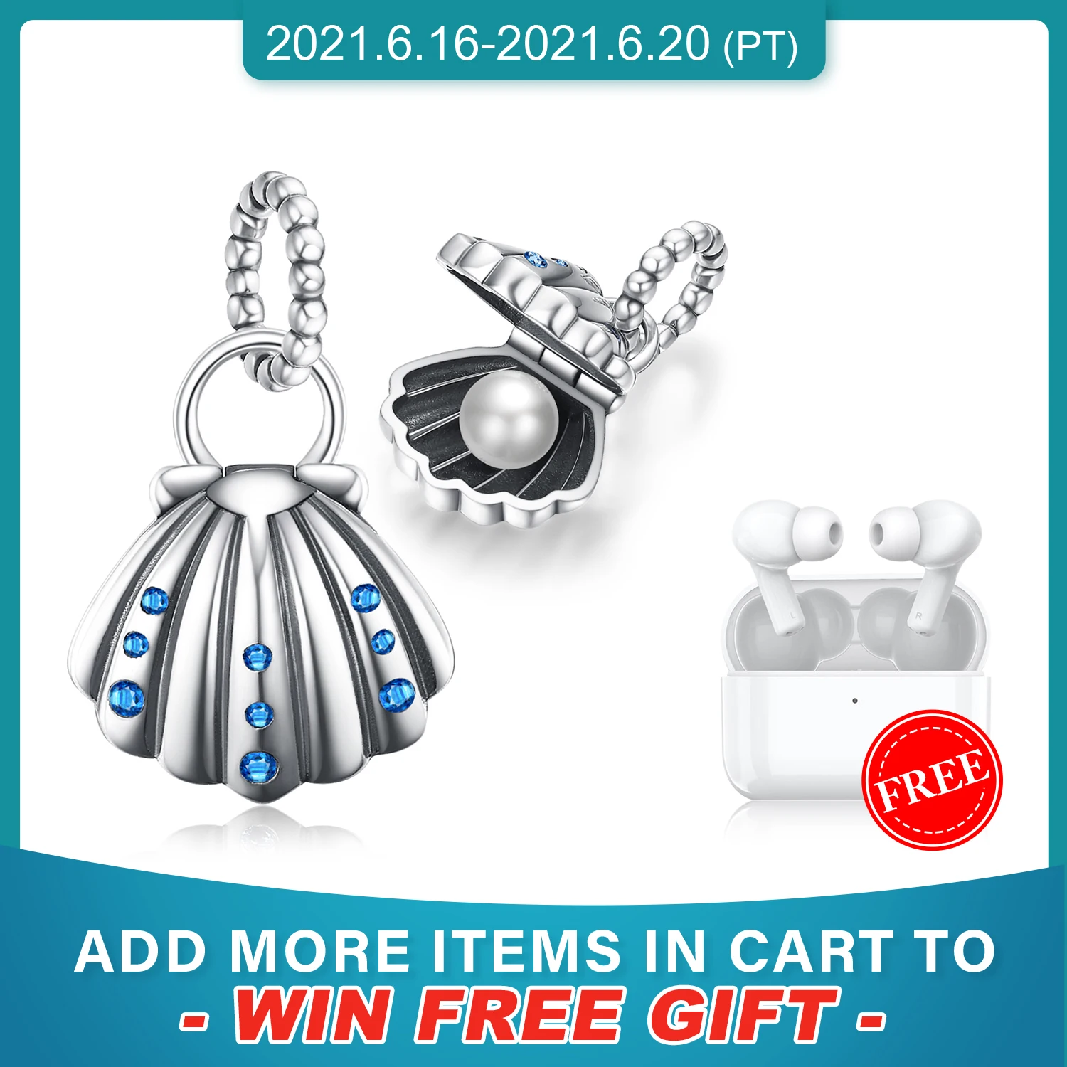 

JewelryPalace Shell Pearl 925 Sterling Silver Beads Charms Silver 925 Original For Bracelet Silver 925 original Jewelry Making