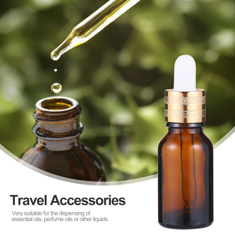 

10pcs Dropper Glass Empty Bottles Portable Essence Bottles Empty Makeup Bottles