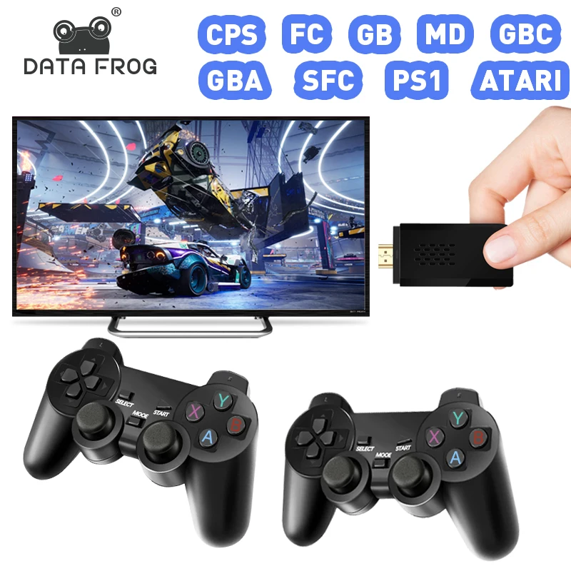 

Приставка Data Frog Y3 Slim 4K TV USB, приставка для Sega Video Game Console10000Games для PS1/SNES/SEGA, беспроводной ручной Prefix 2022