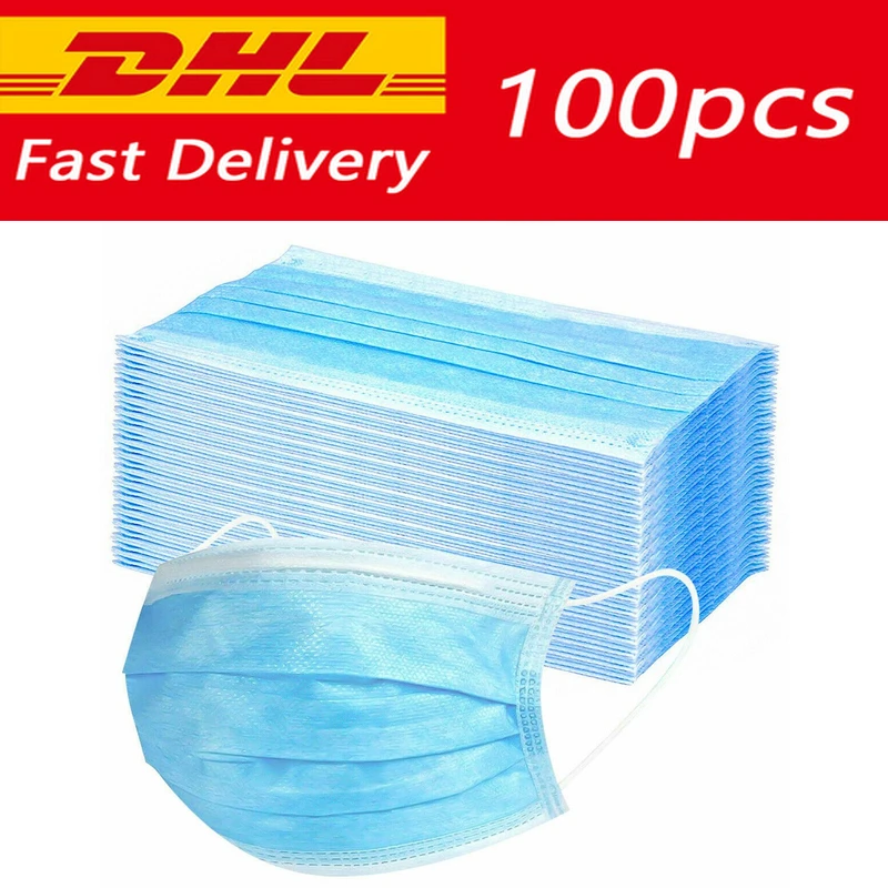 Маска 100 шт. одноразовые пыле маски со ртом для лица Уход за кожей маска против