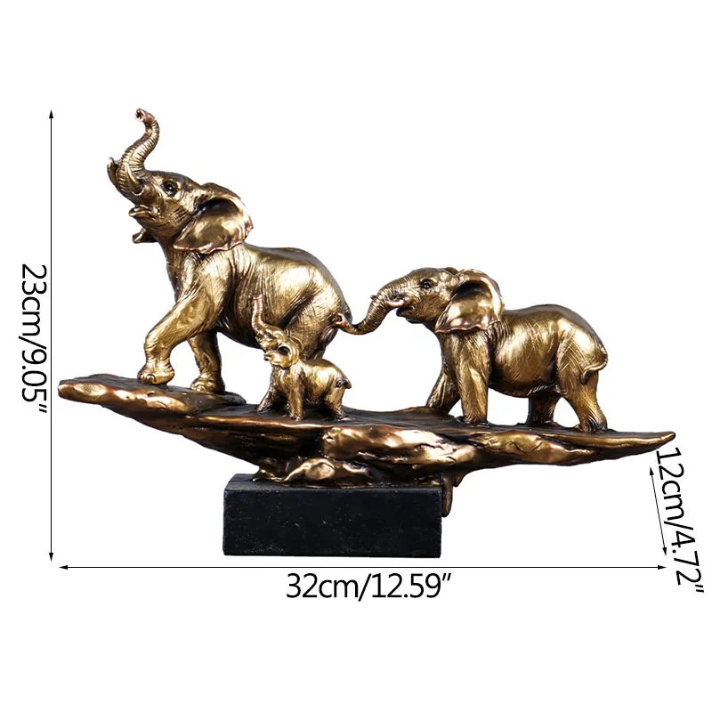 

Strongwell Creative Resin Antique Fengshui Figurines For Home Decoration Miniature Model Crafts Elephant Ornaments Decors