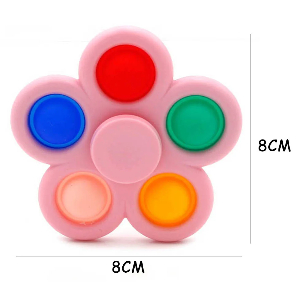 Spinner antipolvo de hoyuelos Simple, peque&ntilde;o llavero para aliviar el estr&eacute;s, colgante, burbujas de empuje, juguetes giratorios de mano para ni&ntilde;os y adultos, regalos-5