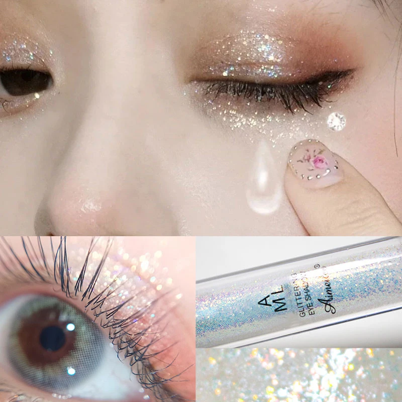 

Liquid Eyeliner Pearlescent Highlighter Eye Makeup Eyeshadow Sequins Shimmer Eye Shadow Mineral Pigment Long-Lasting Cosmetics