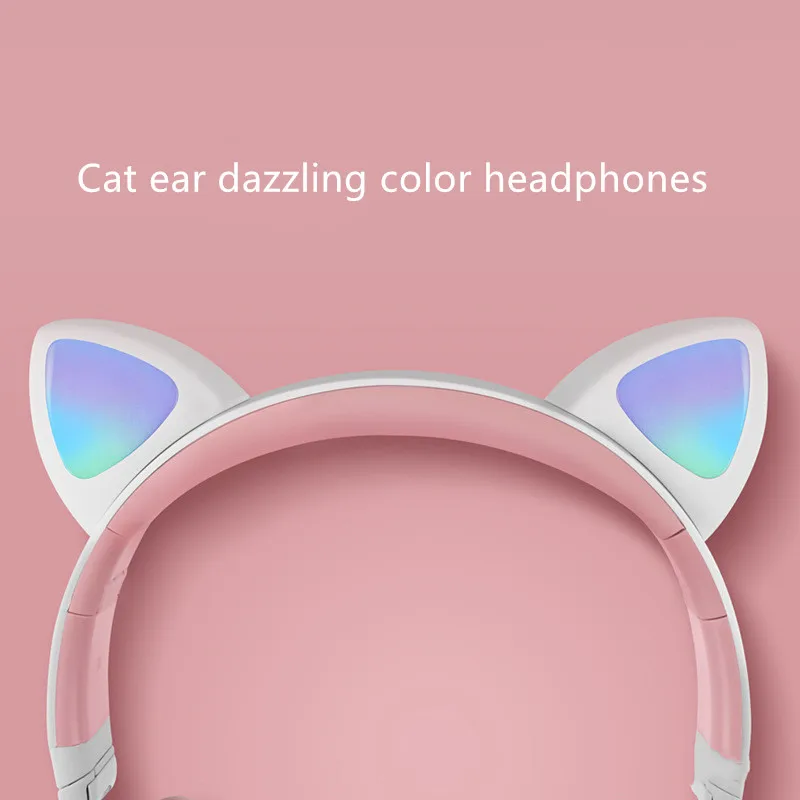 Светящиеся наушники с кошачьими ушками Bluetooth-наушники Детские беспроводные