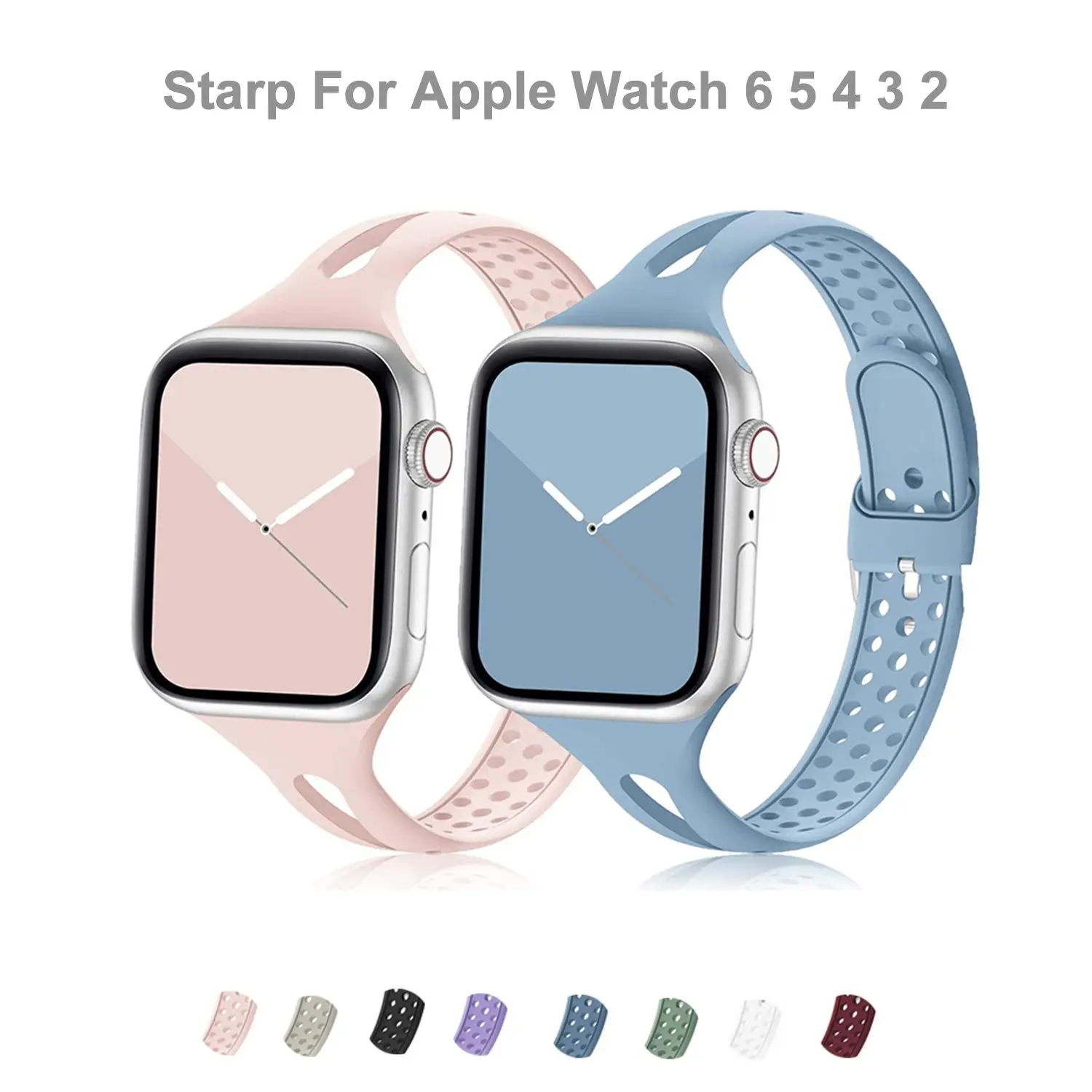 

Slim Sport Strap for Apple Watch Band 40mm 44mm 38mm 42mm Accessories Silicone Watchband Correa Bracelet iWatch 3 4 5 se 6 Band