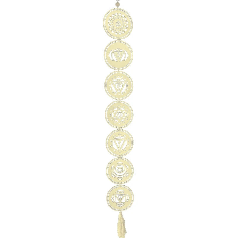 

T3EC 47 Inches 7 Chakra Wall Decor Art Wooden Meditation Yoga Hanging Decoration for Bedroom Home Ornament Gift