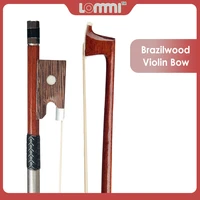 lommi professional 44 full size brazilwood ebony frog round stick white horsehair violin bow beginner level practice violin bow