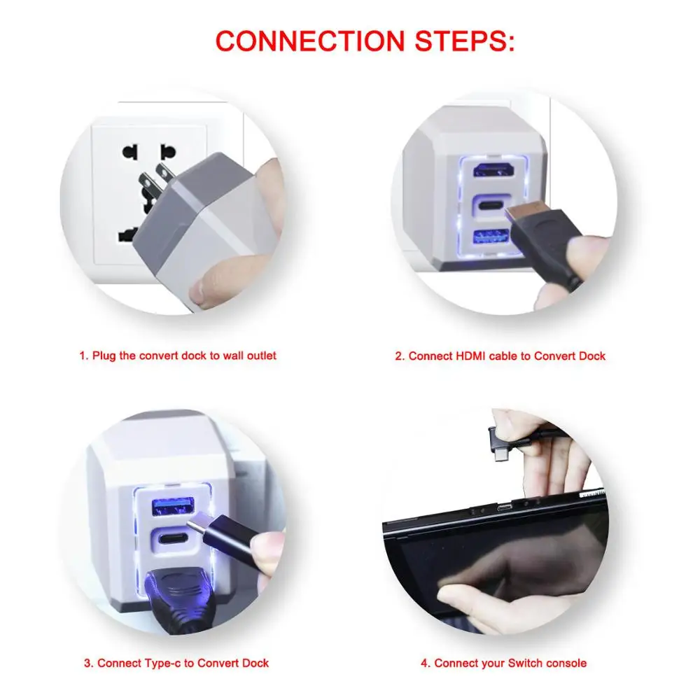 Карман для путешествий светодиодный AC Мощность быстро Зарядное устройство