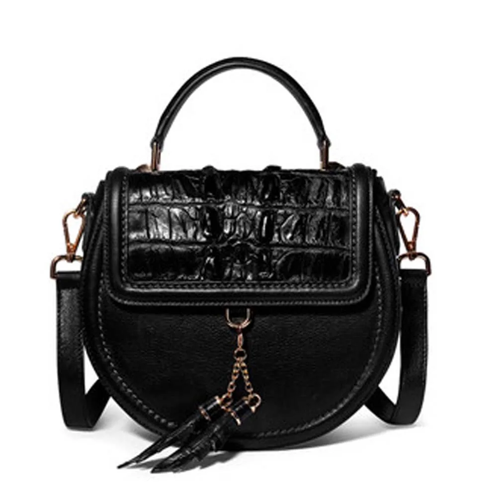 

yuanyu New crocodile leather lady bag imported crocodile single shoulder cross bag small round bag female crocodile bag