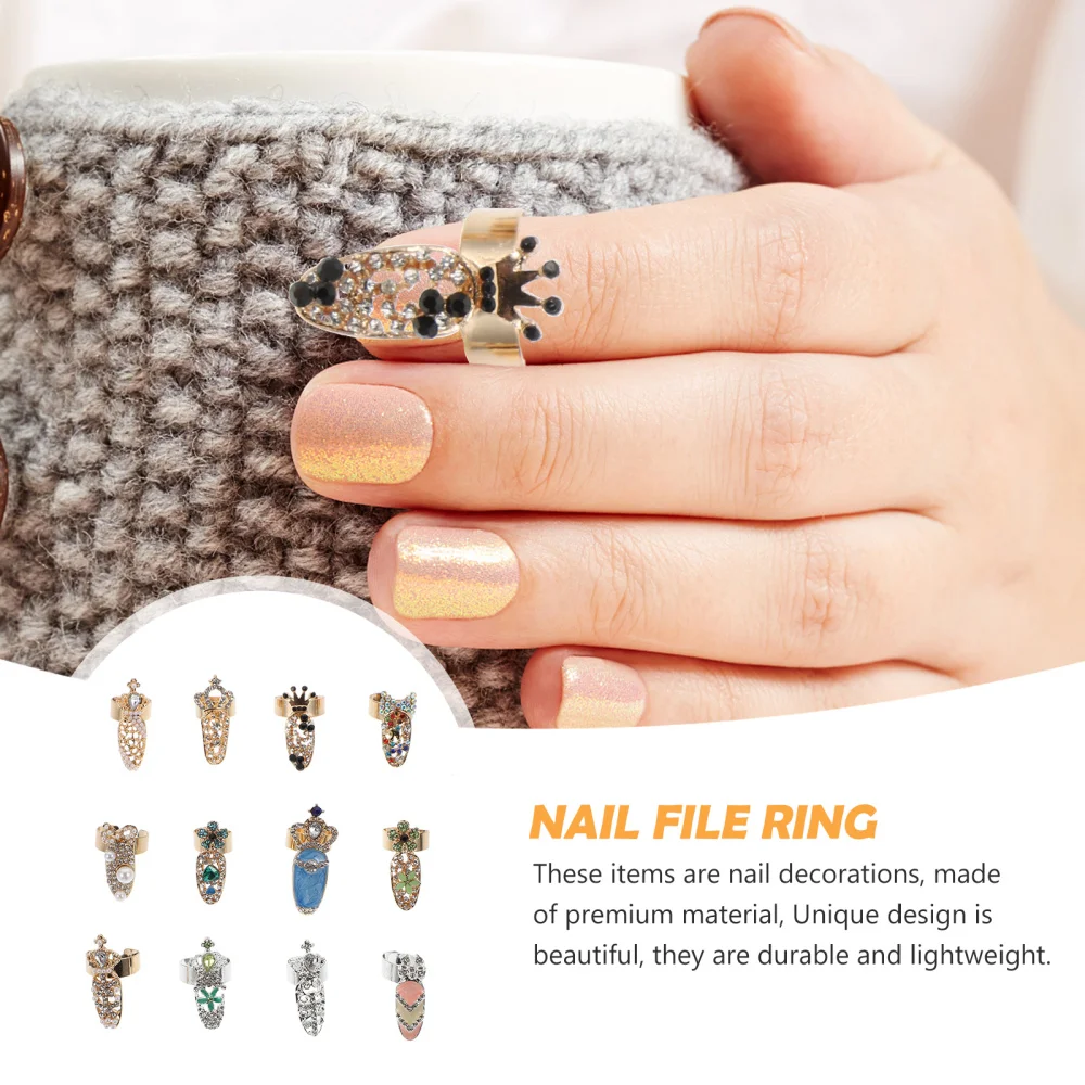 

12pcs Nail Art Charms Fashionable Nail Art Decorations Manicure Finger Ring