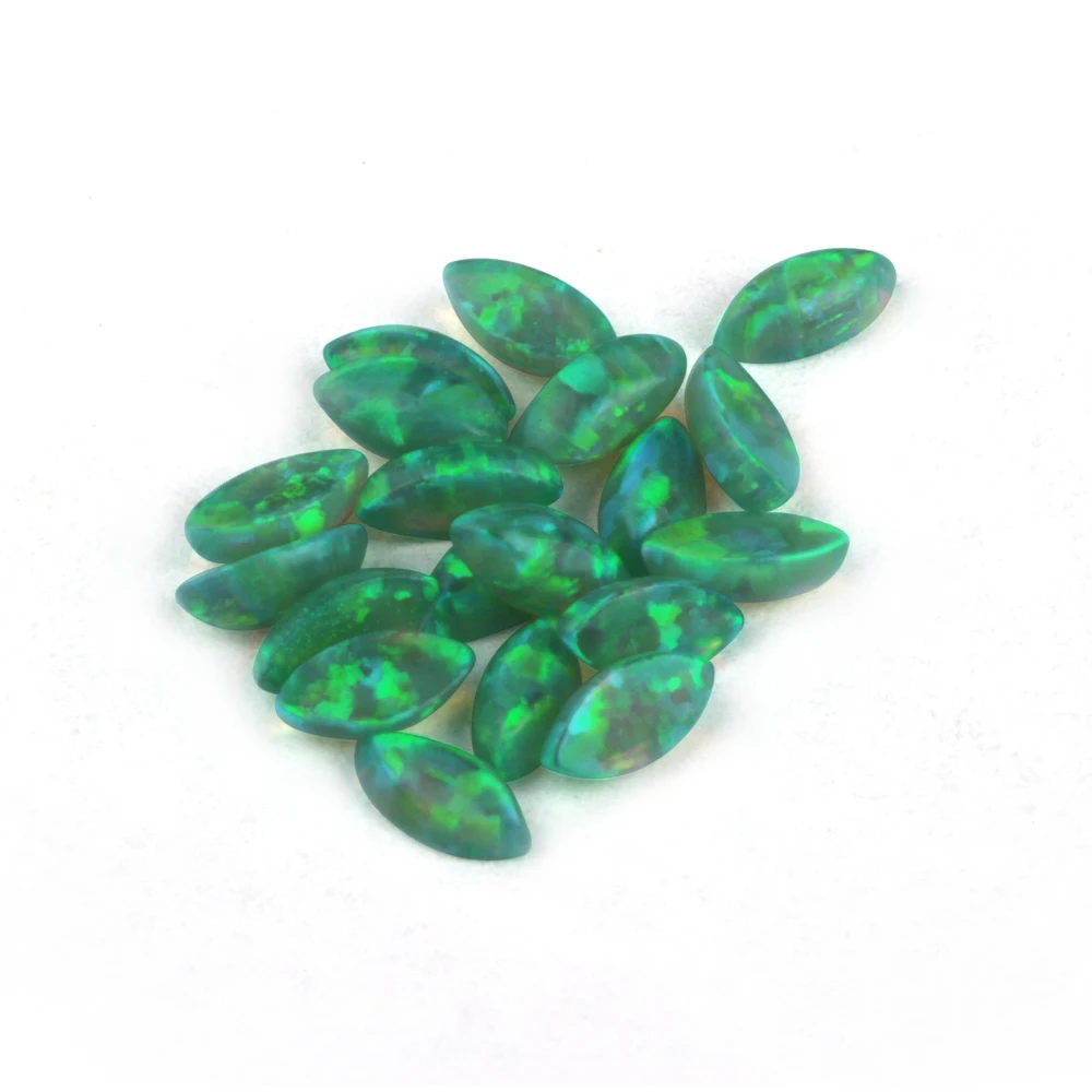 2*4mm 3*6mm 20pcs/lot Marquise Cabochon Flat Bottom OP11 Synthetic Green Loose Fire Opal | Украшения и аксессуары